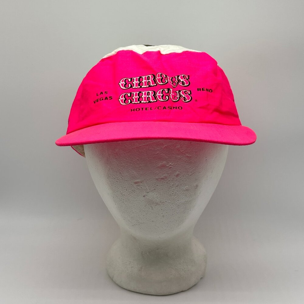 Vintage Circus Circus Hotel Casino Snapback Painters Hat Pink Reno Las Vegas